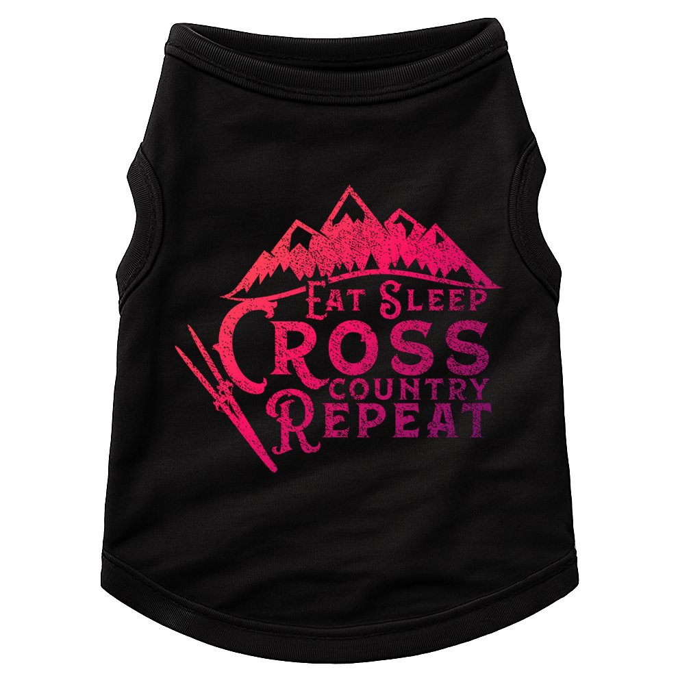 Eat Sleep Cross Country Repeat Xc Skiing CrossCountry Ski Gift Doggie Tank