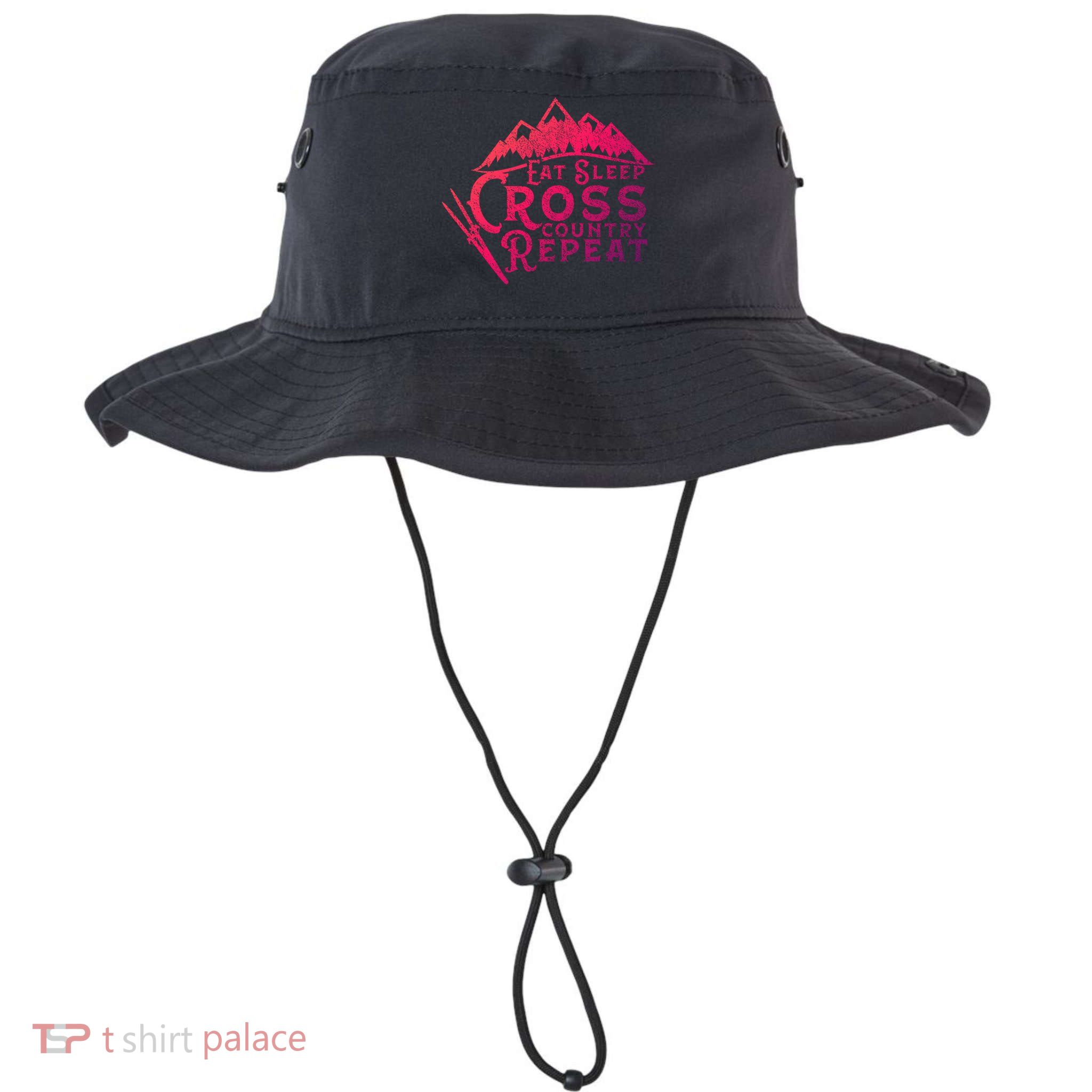 Eat Sleep Cross Country Repeat Xc Skiing CrossCountry Ski Gift Bucket Hat