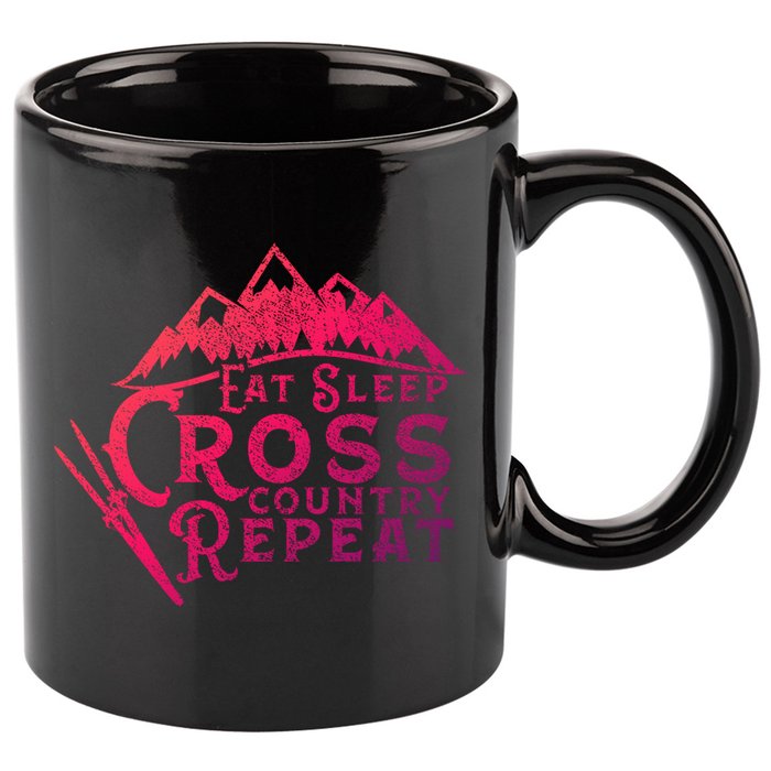 Eat Sleep Cross Country Repeat Xc Skiing CrossCountry Ski Gift 11oz C Handle Ceramic Mug