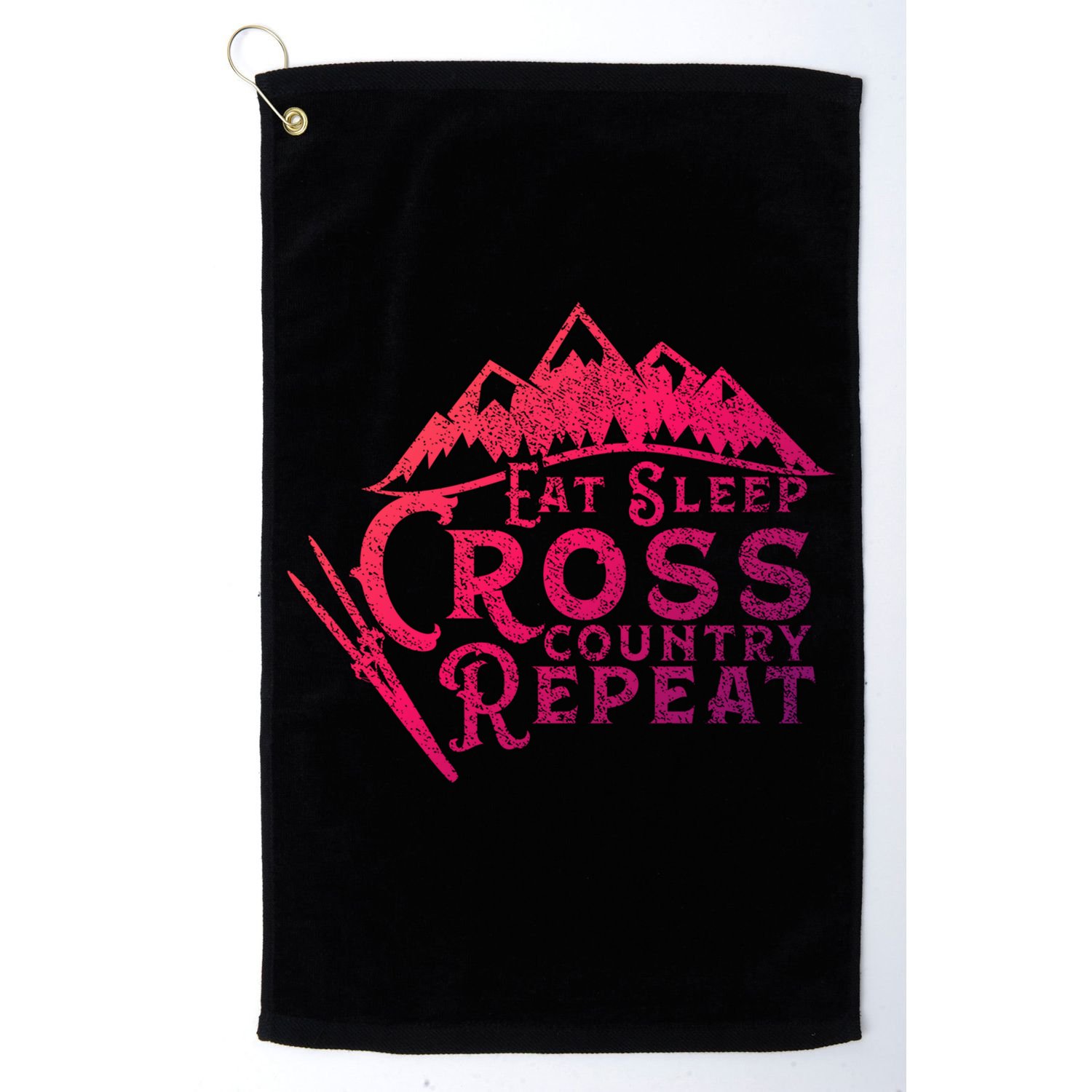 Eat Sleep Cross Country Repeat Xc Skiing CrossCountry Ski Gift Golf Towel