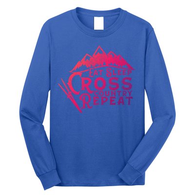 Eat Sleep Cross Country Repeat Xc Skiing CrossCountry Ski Gift Long Sleeve Shirt