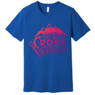 Eat Sleep Cross Country Repeat Xc Skiing CrossCountry Ski Gift Premium T-Shirt
