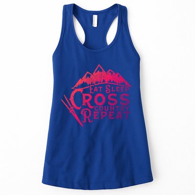 Eat Sleep Cross Country Repeat Xc Skiing CrossCountry Ski Gift Womens Tank Top