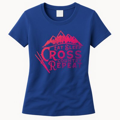Eat Sleep Cross Country Repeat Xc Skiing CrossCountry Ski Gift Womens T-Shirt