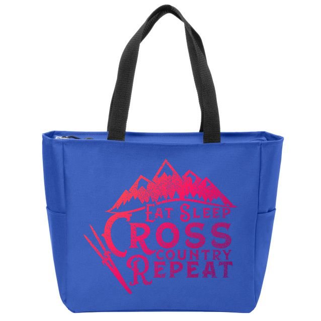 Eat Sleep Cross Country Repeat Xc Skiing CrossCountry Ski Gift Zip Tote Bag