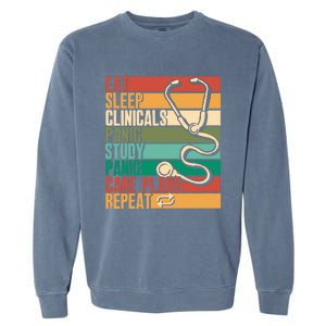 Eat Sleep Clinicals Panic Care Plans Nursing Cna Nurse Meaningful Gift Garment-Dyed Sweatshirt