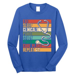 Eat Sleep Clinicals Panic Care Plans Nursing Cna Nurse Meaningful Gift Long Sleeve Shirt