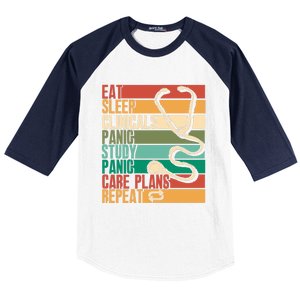 Eat Sleep Clinicals Panic Care Plans Nursing Cna Nurse Meaningful Gift Baseball Sleeve Shirt