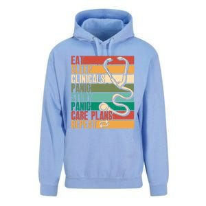 Eat Sleep Clinicals Panic Care Plans Nursing Cna Nurse Meaningful Gift Unisex Surf Hoodie