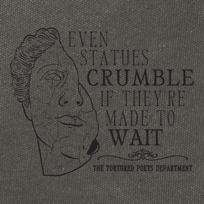 Even Statues Crumble If They Are Made To Wait Ttpd Cotton Canvas Backpack