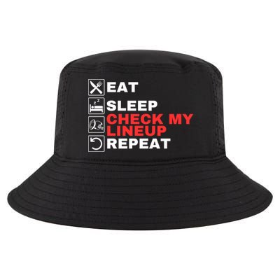 Eat Sleep Check My Lineup Repeat Fantasy Football Design Fantasy Football Guru Cool Comfort Performance Bucket Hat