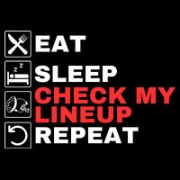 Eat Sleep Check My Lineup Repeat Fantasy Football Design Fantasy Football Guru Cooling Performance Crew T-Shirt