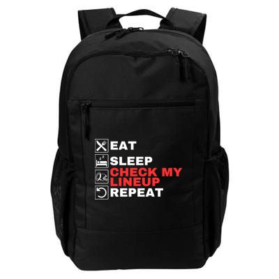 Eat Sleep Check My Lineup Repeat Fantasy Football Design Fantasy Football Guru Backpack