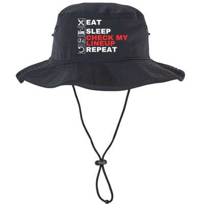 Eat Sleep Check My Lineup Repeat Fantasy Football Design Fantasy Football Guru Bucket Hat