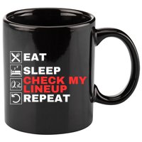 Eat Sleep Check My Lineup Repeat Fantasy Football Design Fantasy Football Guru 11oz C Handle Ceramic Mug