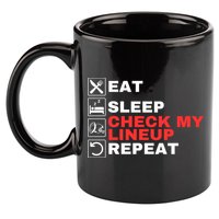 Eat Sleep Check My Lineup Repeat Fantasy Football Design Fantasy Football Guru 11oz C Handle Ceramic Mug