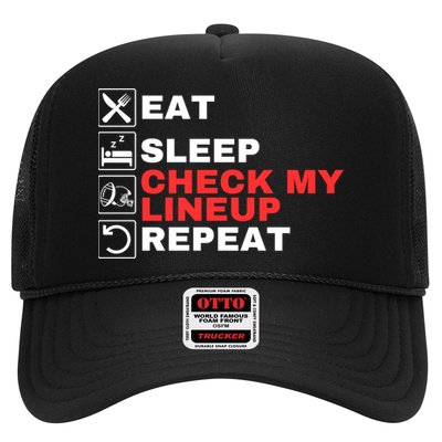 Eat Sleep Check My Lineup Repeat Fantasy Football Design Fantasy Football Guru Trucker Hat