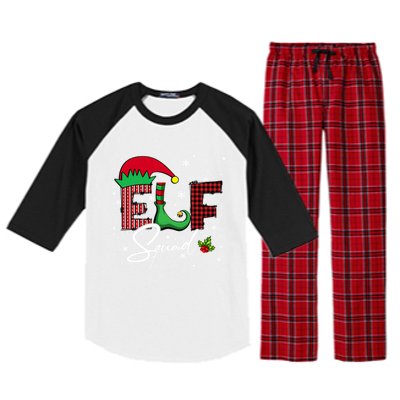 Elf Squad Christmas Matching Family Funny Gift Raglan Sleeve Pajama Set