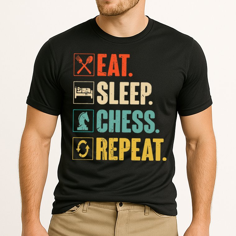 Eat Sleep Chess Repeat Funny Retro Vintage Chess Gift Performance Shirt