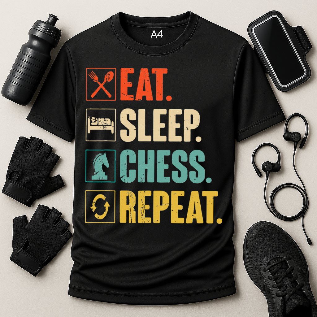 Eat Sleep Chess Repeat Funny Retro Vintage Chess Gift Performance Shirt