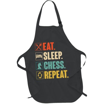 Eat Sleep Chess Repeat Funny Retro Vintage Chess Gift Apron