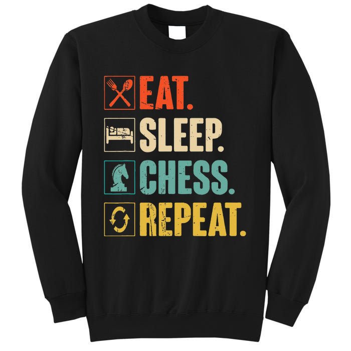 Eat Sleep Chess Repeat Funny Retro Vintage Chess Gift Sweatshirt