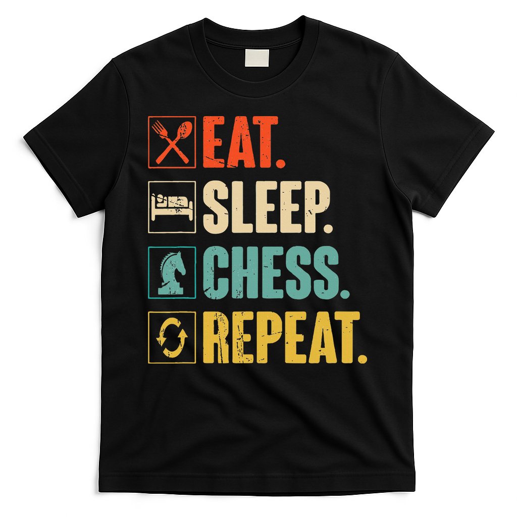 Eat Sleep Chess Repeat Funny Retro Vintage Chess Gift T-Shirt