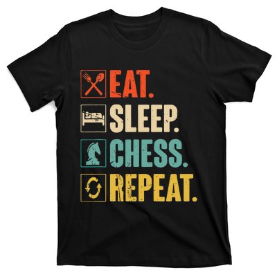 Eat Sleep Chess Repeat Funny Retro Vintage Chess Gift T-Shirt