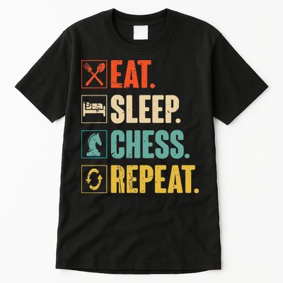Eat Sleep Chess Repeat Funny Retro Vintage Chess Gift Tall T-Shirt