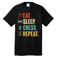 Eat Sleep Chess Repeat Funny Retro Vintage Chess Gift Tall T-Shirt