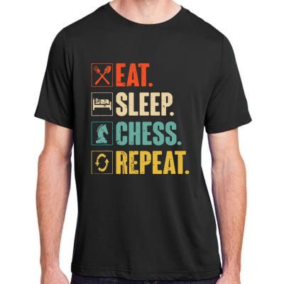 Eat Sleep Chess Repeat Funny Retro Vintage Chess Gift Adult ChromaSoft Performance T-Shirt