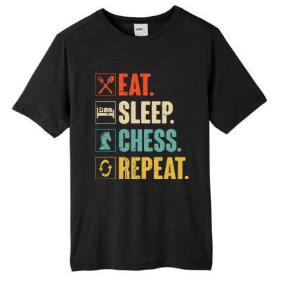 Eat Sleep Chess Repeat Funny Retro Vintage Chess Gift Tall Fusion ChromaSoft Performance T-Shirt