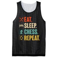 Eat Sleep Chess Repeat Funny Retro Vintage Chess Gift Mesh Reversible Basketball Jersey Tank