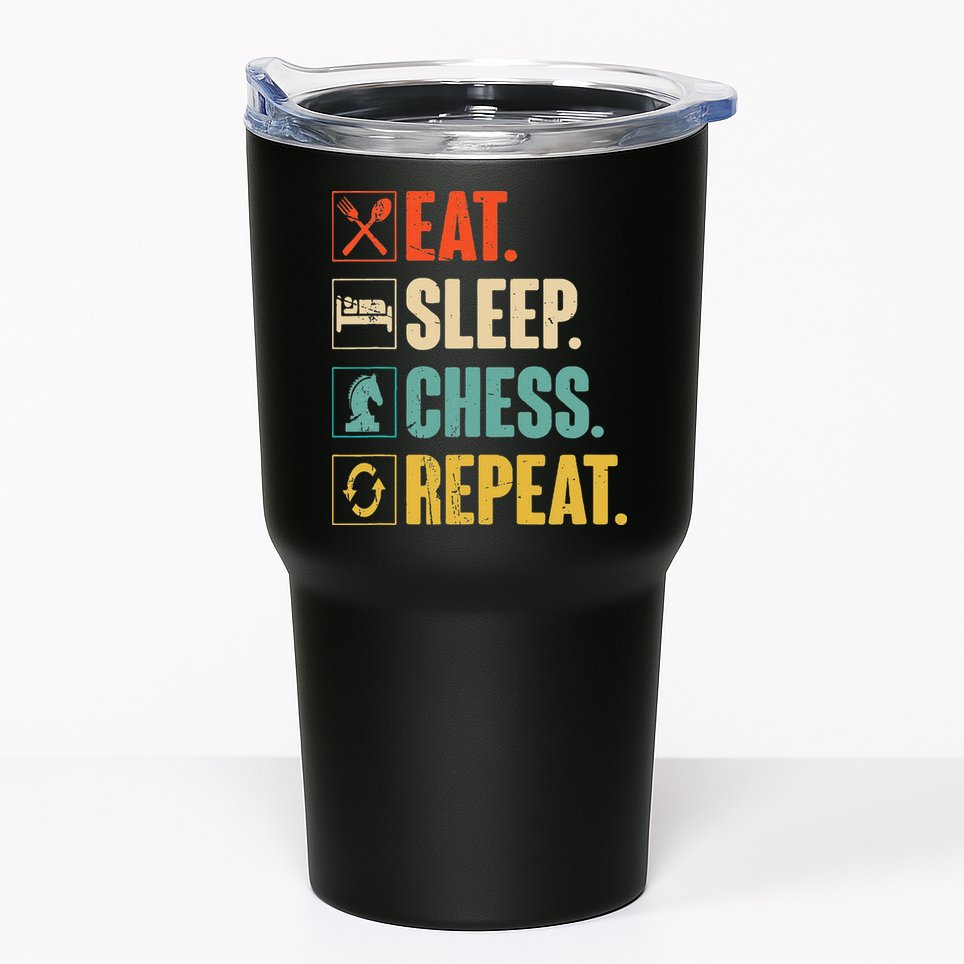 Eat Sleep Chess Repeat Funny Retro Vintage Chess Gift Tumbler