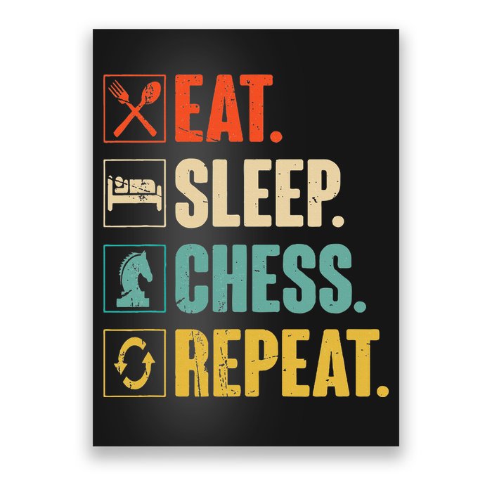 Eat Sleep Chess Repeat Funny Retro Vintage Chess Gift Poster