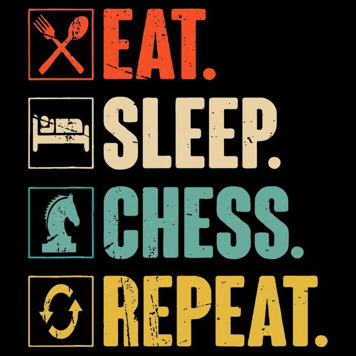 Eat Sleep Chess Repeat Funny Retro Vintage Chess Gift Poster