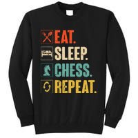 Eat Sleep Chess Repeat Funny Retro Vintage Chess Gift Tall Sweatshirt