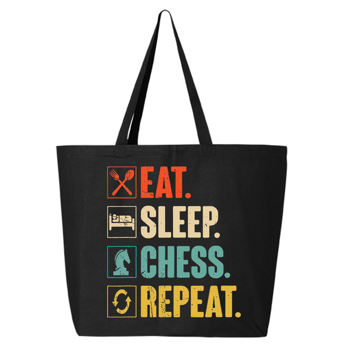 Eat Sleep Chess Repeat Funny Retro Vintage Chess Gift 25L Jumbo Tote