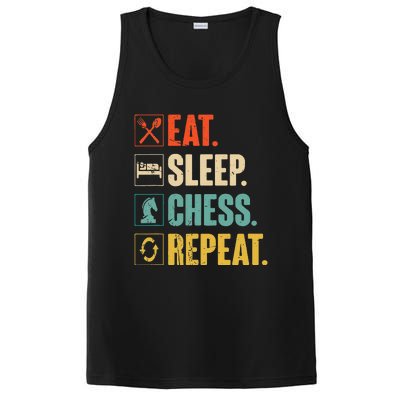 Eat Sleep Chess Repeat Funny Retro Vintage Chess Gift PosiCharge Competitor Tank