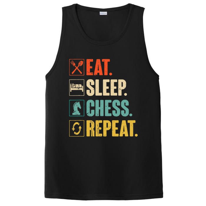 Eat Sleep Chess Repeat Funny Retro Vintage Chess Gift PosiCharge Competitor Tank