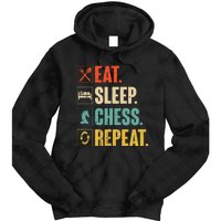 Eat Sleep Chess Repeat Funny Retro Vintage Chess Gift Tie Dye Hoodie