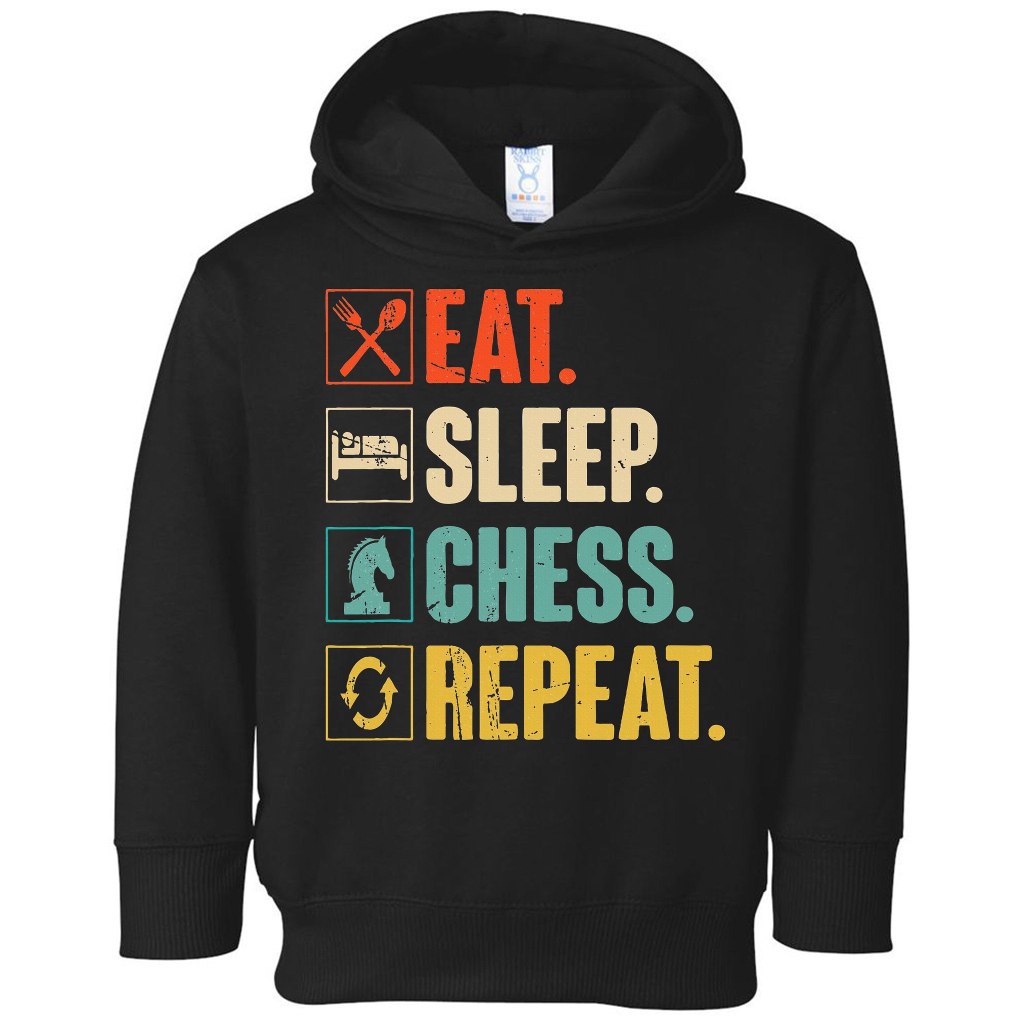 Eat Sleep Chess Repeat Funny Retro Vintage Chess Gift Toddler Hoodie