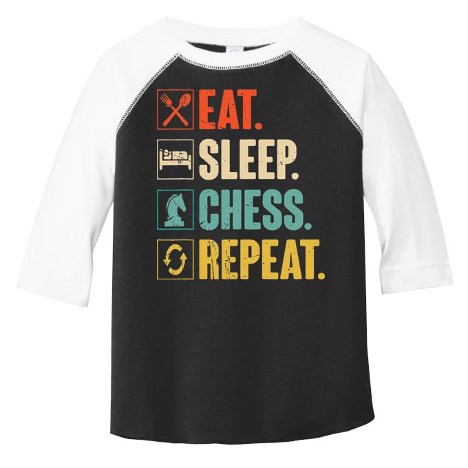 Eat Sleep Chess Repeat Funny Retro Vintage Chess Gift Toddler Fine Jersey T-Shirt