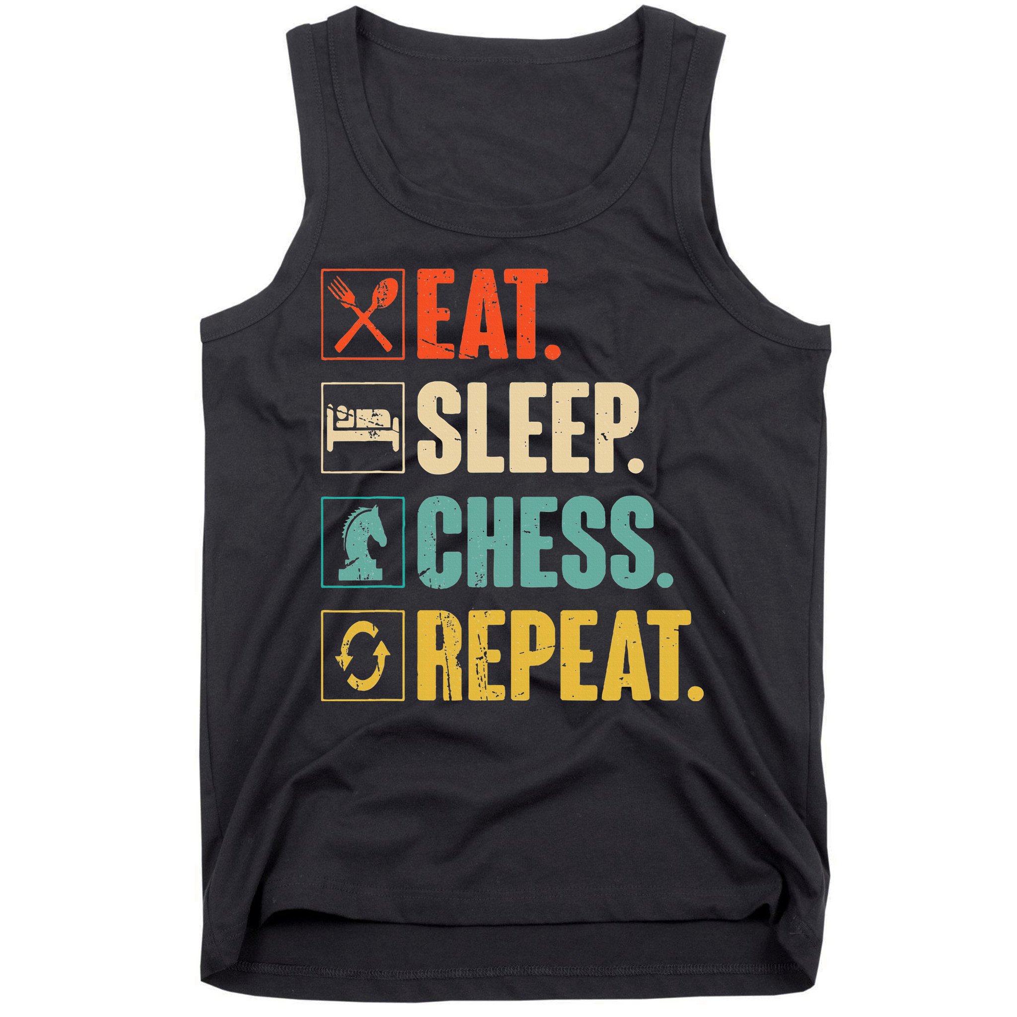 Eat Sleep Chess Repeat Funny Retro Vintage Chess Gift Tank Top