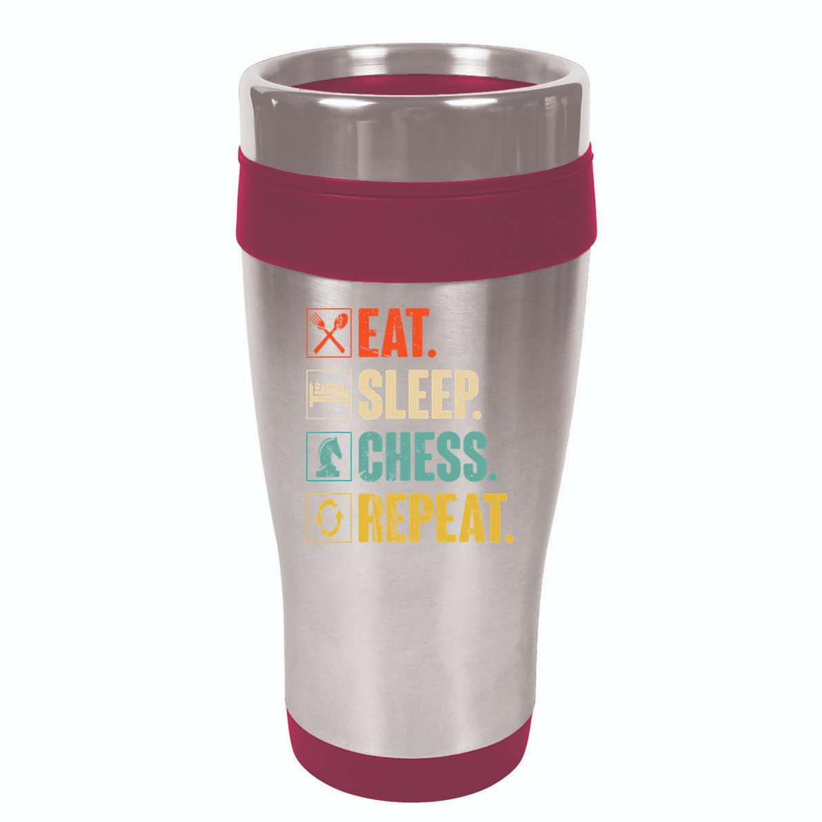 Eat Sleep Chess Repeat Funny Retro Vintage Chess Gift 16oz Travel Tumbler