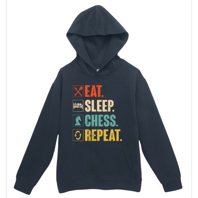 Eat Sleep Chess Repeat Funny Retro Vintage Chess Gift Urban Pullover Hoodie