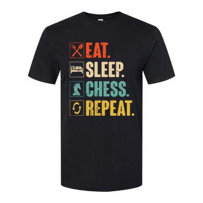 Eat Sleep Chess Repeat Funny Retro Vintage Chess Gift Softstyle CVC T-Shirt