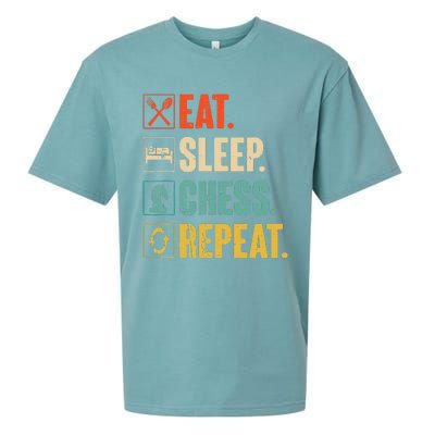 Eat Sleep Chess Repeat Funny Retro Vintage Chess Gift Sueded Cloud Jersey T-Shirt