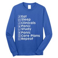 Eat Sleep Clinicals Panic Study Repeat Nurse Cute Gift Long Sleeve Shirt