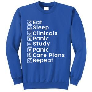 Eat Sleep Clinicals Panic Study Repeat Nurse Cute Gift Sweatshirt